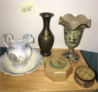 Misc Decor Lot with Small Wash Pitcher and Bowl