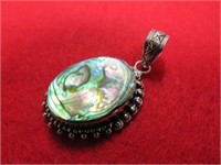 NEW 1" ABALONE PENDANT STAMPED 925