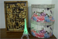 Cork Holder Wall Decor,2- Hat Boxes & Color