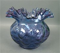 Fenton Mulberry Diamond Quilt Melon Rib Vase