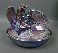 Fenton Amethyst  Eagle on Nest Covered Candy