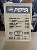 Pepsi menu board
