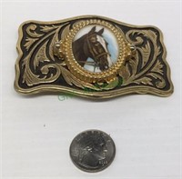 Cameo horse head belt buckle.    1937