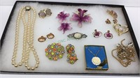 Vintage costume jewelry - some are in sets.   1937