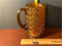 Vintage Daisy & Button Amber Pitcher