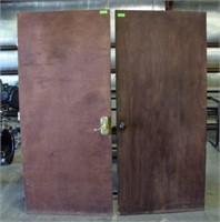 TWO - 3FT. WIDE X 80" TALL WOOD DOORS WITH HANDLES