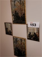6 PC. RAISED GLASS SILHOUETTE VICTORIAN PICTURES