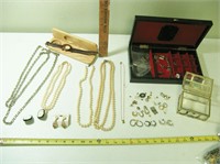 Assorted Jewelry w/Jewel Box