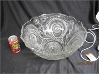 Large Eapg Etched Punch Bowl