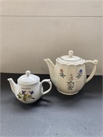 (2) Floral Decorated Porcelain Pitchers