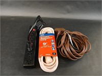 Set of Two Extension Cords & Surge Protector