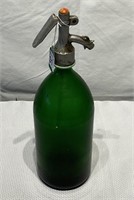 Antique Emerald Green Glass Seltzer Bottle