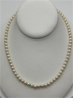 Sterling Hand-Knotted Freshwater Pearl Necklace