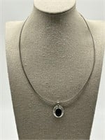 Sterling Silver Black Onyx Necklace & Pendant Set