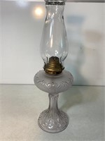 Glass Oil Lamp, 18.25in Tall