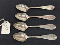 Set of six coin silver teaspoons by Bruce & Till