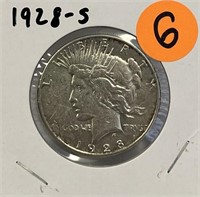 S - 1928-S PEACE SILVER DOLLAR (6)