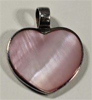 Sterling Silver and Shell Heart Pendant