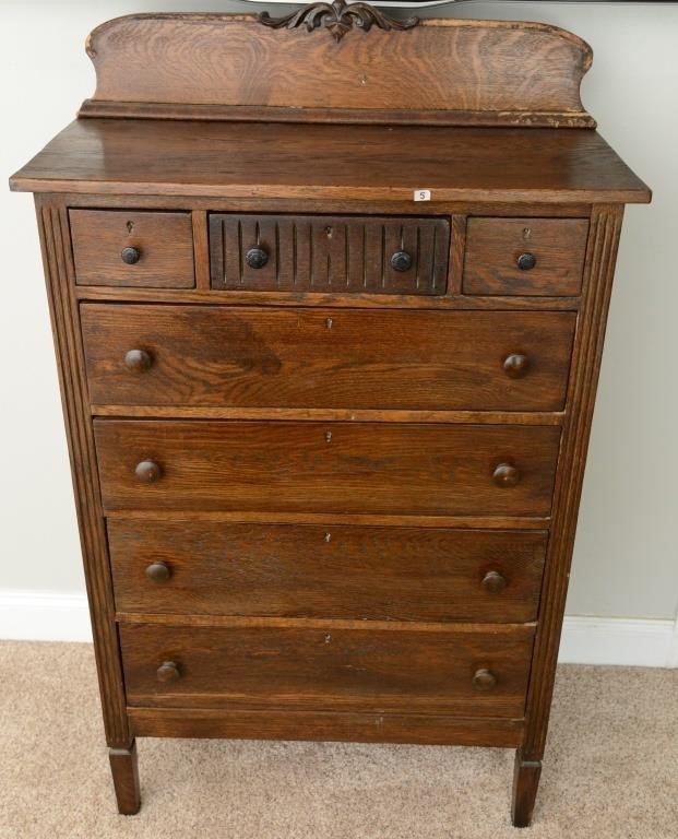 ANTIQUE ARTS AND CRAFTS 3 OVER 5 CHEST OF DRAWERS