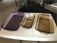 ASSORTED GLASS BAKING DISHES