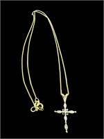Italy 14k Gold Chain & Cross