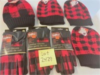 Leather Gloves x3 COZY WEAR & Messy Bun Hat x4