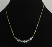 15'' CRYSTAL GOLD TONE NECKLACE