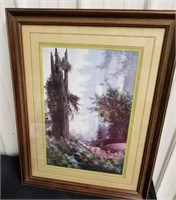 Framed matted signed Wilderness picture 30.5 X