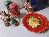 Christmas Items, Candles, Plates and Figurines
