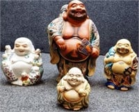 Moriage Decorated Asian Buddha Figures