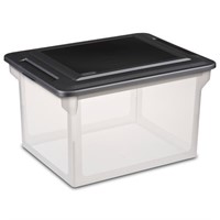 Sterilite 18.5" X 14" Plastic File Box Clear/Black