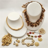 Bone & Celluloid + Rattan Jewelry