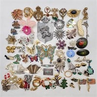 Brooches & Earrings Incl Christmas