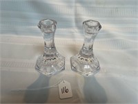Crystal candle holder pair