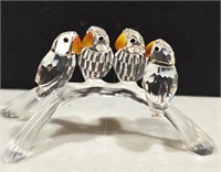 Swarovski Crystal 4 Baby Lovebirds & Parrots