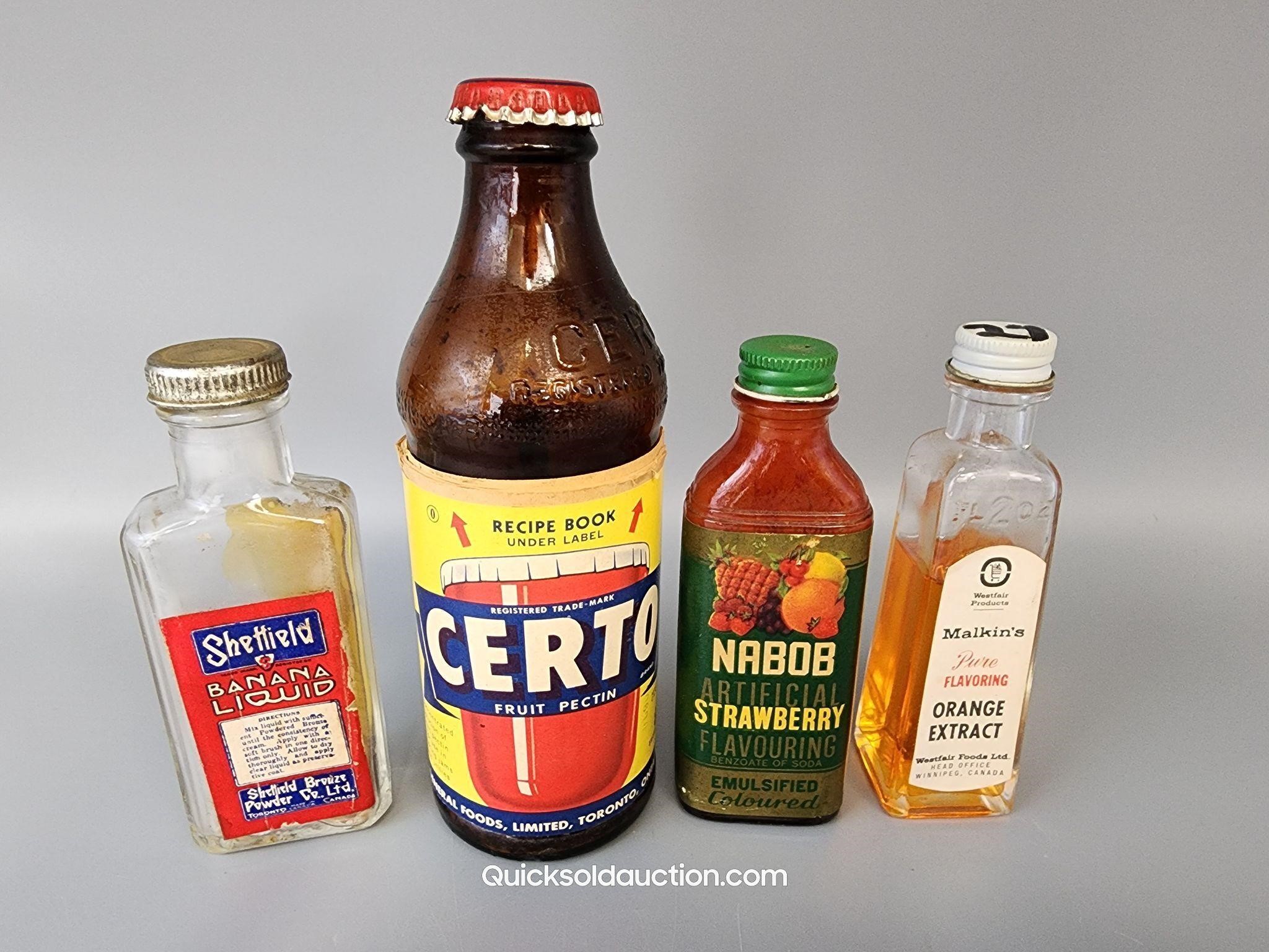 4 Vintage Kitchen Bottles