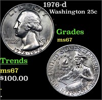 1976-d Washington Quarter 25c Grades GEM++ Unc