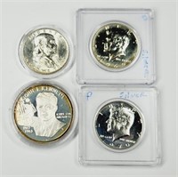 US Silver Coins: JFK, Franklin & 2 JFK 1/2 $1