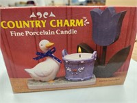 Country Porcelain Candle NIB