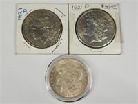 (3) 1921 Morgan Silver Dollars