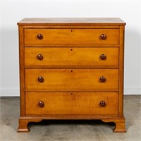 American Country Tiger Maple Chest of Drawers