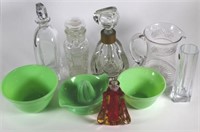 Collection vintage decanters & glassware