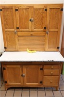 Sellers Hoosier Natural Wood Dbl. Kitchen Cabinet