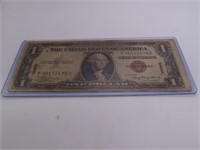 1935 $1 Silver Certificate Bill HAWAII Marked Red