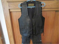 Men's Riding Leather Vest & Chaps