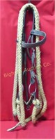 Bridle: Copper Twisted Snaffle, Leather Headstall,