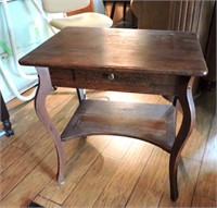 Antique Table with Drawer, 28" x 20" x 30"