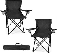 WEIDIORME 2-Pack Camping Chairs  Compact  Black