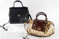 (2) VINTAGE COACH BAGS - MADISON SATCHEL & LEATHER