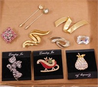 Costume jewelry: Eisenberg Ice rhinestone pins -